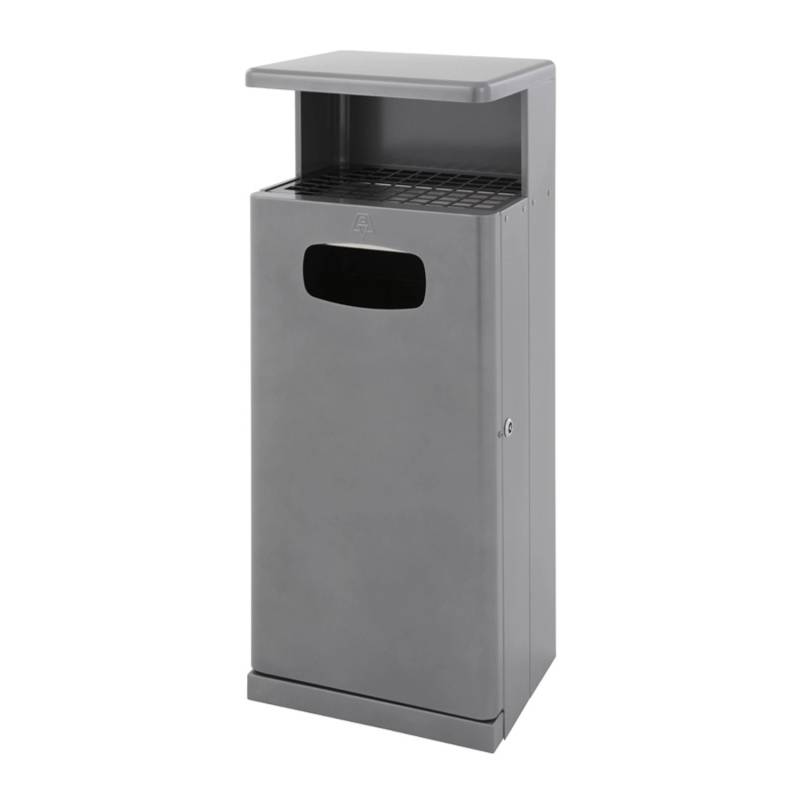 PROREGAL Robuster Kombiascher Mit Dach Für den Außenbereich 55 Liter HxBxT 103 x 40 x 34,5 cm Aluminium Anthrazit von PROREGAL