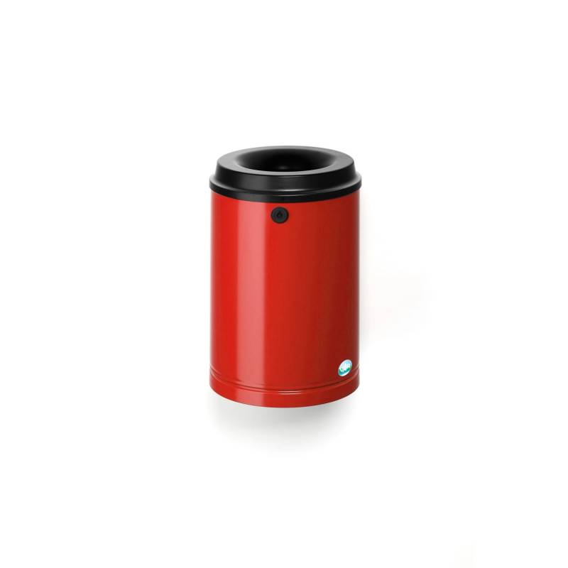 PROREGAL Robuster Papierkorb Mit Wandhalterung 15 Liter HxBxT 39 x 25 x 25 cm Verzinkter Stahl Rot von PROREGAL