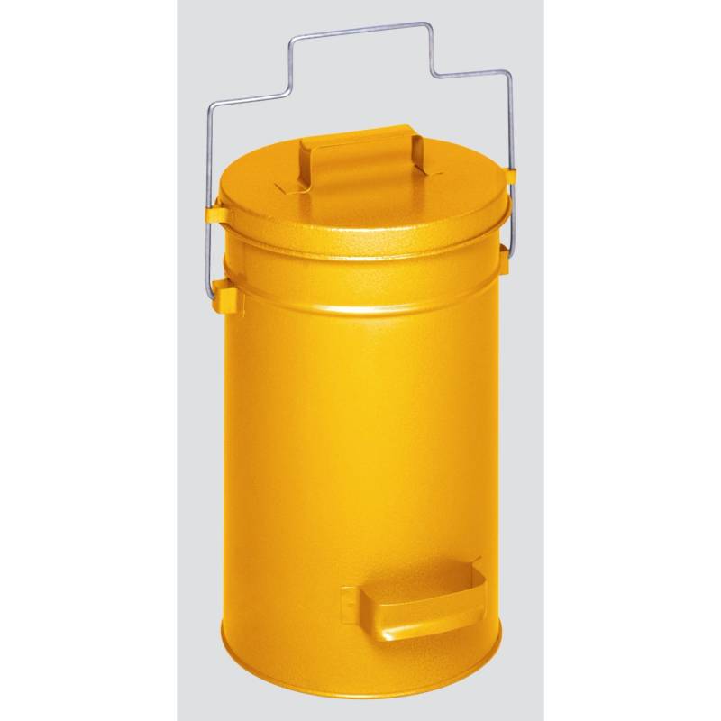 PROREGAL Robuster Sicherheitsbehälter Mit Deckel Tragebügel HxBxT 38 x 27 x 27 cm Verzinkter Stahl Gelb von PROREGAL