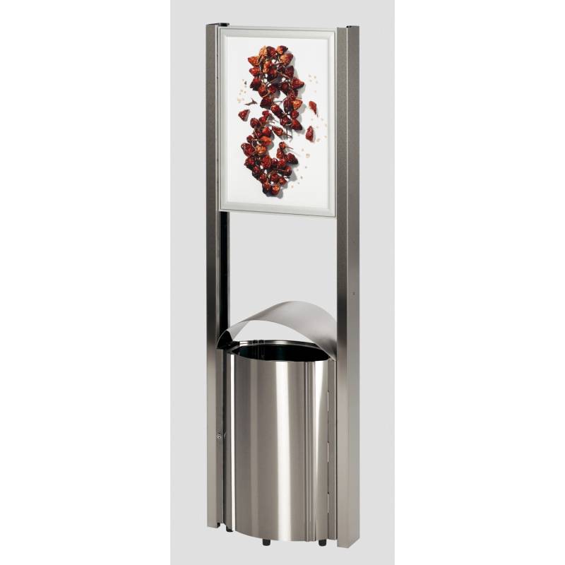 PROREGAL Robuster Standabfallsammler Mit Schutzdach Werbefläche Für Aussenbereich 50 Liter HxBxT 180 x 48 x 35 cm Edelstahl PROREGAL Robuster Standabfallsammler Mit Schutzdach Werbefläche Für Aussenbereich 50 Liter HxBxT 180 x 48 x 35 cm Edelstahl von PROREGAL
