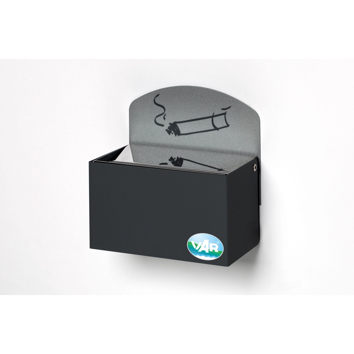 PROREGAL Robuster Wandascher Mit Schild 0,4 Liter HxBxT 16 x 14 x 9,8 cm Verzinkter Stahl Anthrazit von PROREGAL