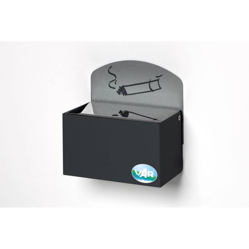 PROREGAL Robuster Wandascher Mit Schild 0,4 Liter HxBxT 16 x 14 x 9,8 cm Verzinkter Stahl Anthrazit von PROREGAL