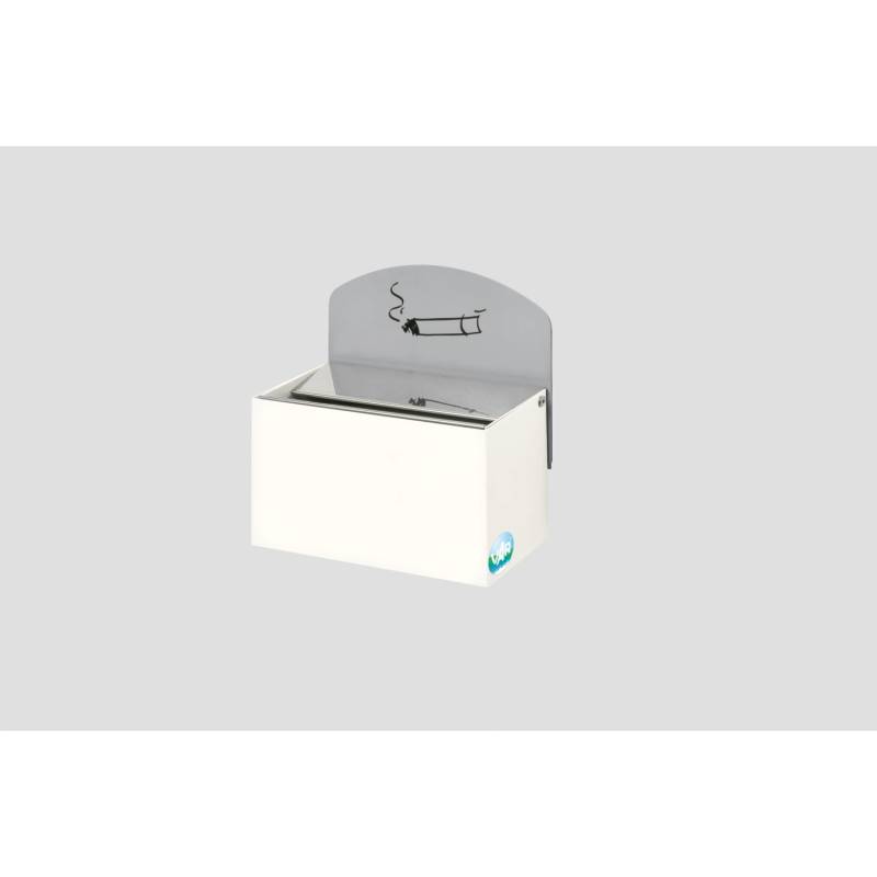 PROREGAL Robuster Wandascher Mit Schild 0,4 Liter HxBxT 16 x 14 x 9,8 cm Verzinkter Stahl Weiß von PROREGAL