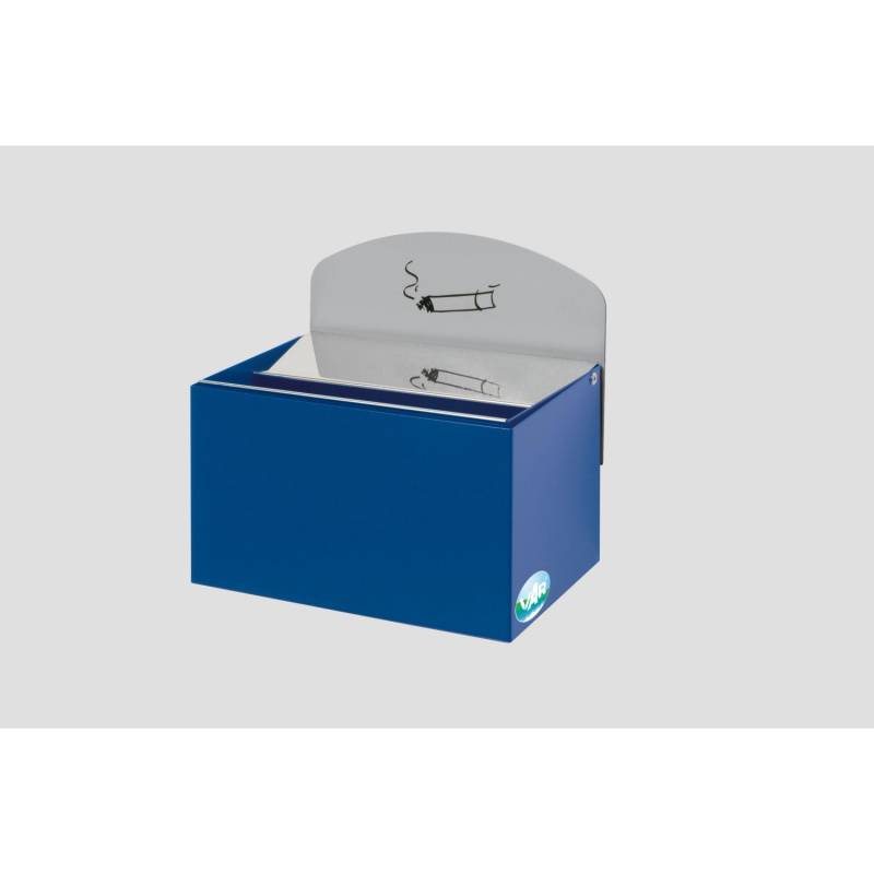 PROREGAL Robuster Wandascher Mit Schild 0,8 Liter HxBxT 20 x 20 x 12,5 cm Verzinkter Stahl Blau von PROREGAL