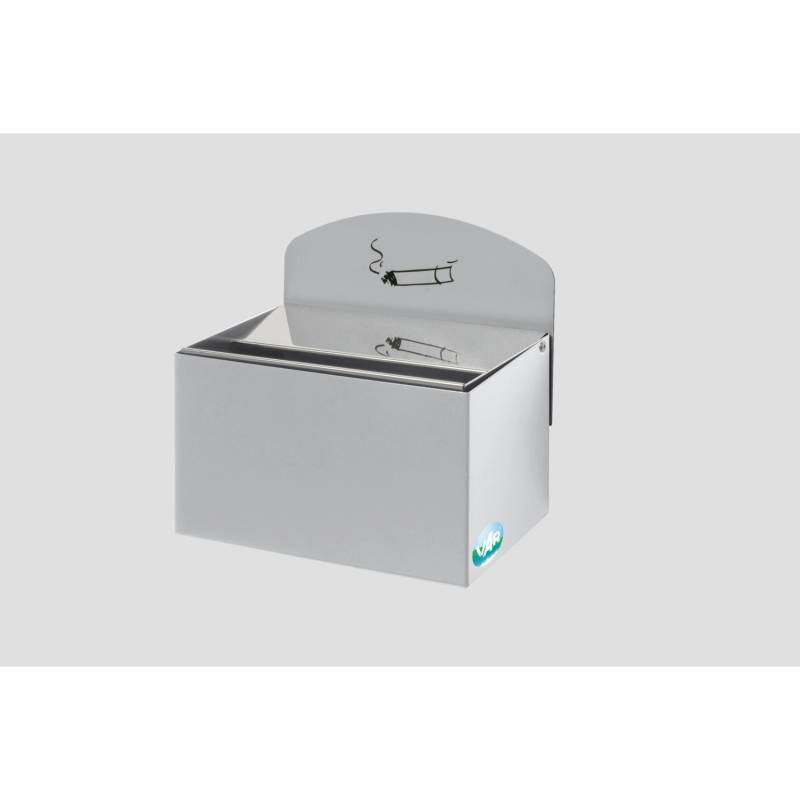 PROREGAL Robuster Wandascher Mit Schild 0,8 Liter HxBxT 20 x 20 x 12,5 cm Verzinkter Stahl Silber von PROREGAL