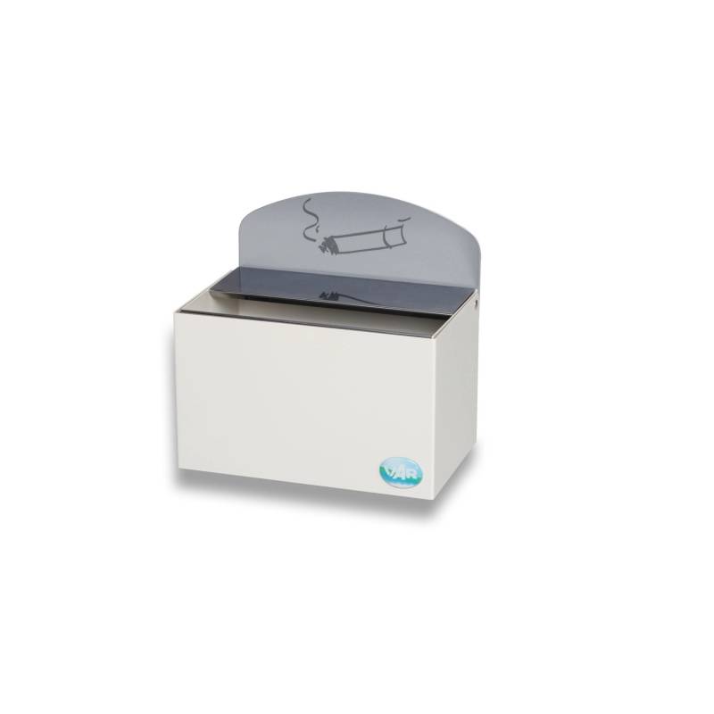 PROREGAL Robuster Wandascher Mit Schild 0,8 Liter HxBxT 20 x 20 x 12,5 cm Verzinkter Stahl Weiß von PROREGAL