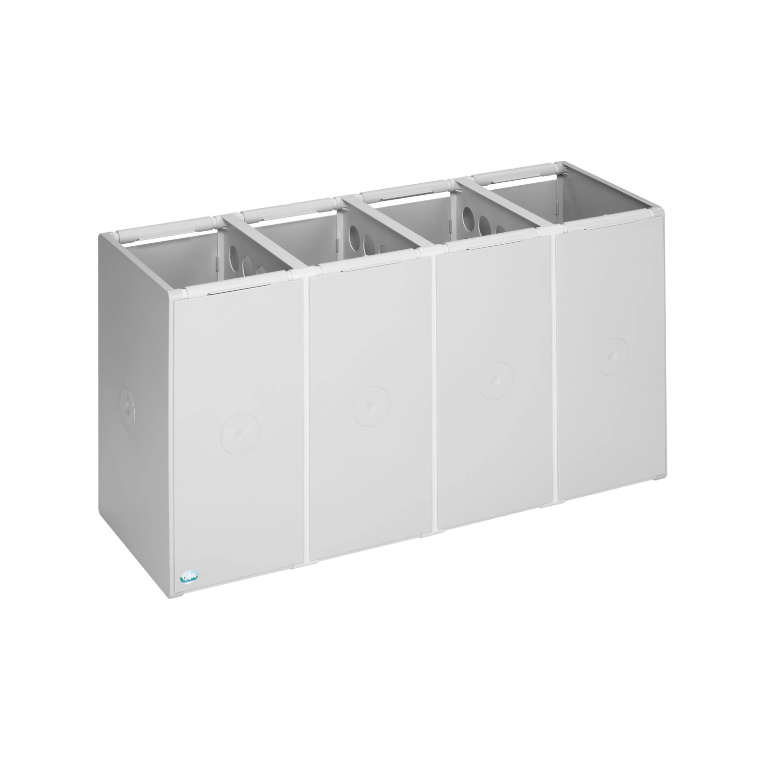 PROREGAL Robustes Abfallbehälter Und Wertstoffsammelsystem 4 Fach Ohne Deckel 40 Liter HxBxT 57 x 101 x 40,5 cm Kunststoff Grau PROREGAL Robustes Abfallbehälter Und Wertstoffsammelsystem 4 Fach Ohne Deckel 40 Liter HxBxT 57 x 101 x 40,5 cm Kunststoff Grau von PROREGAL