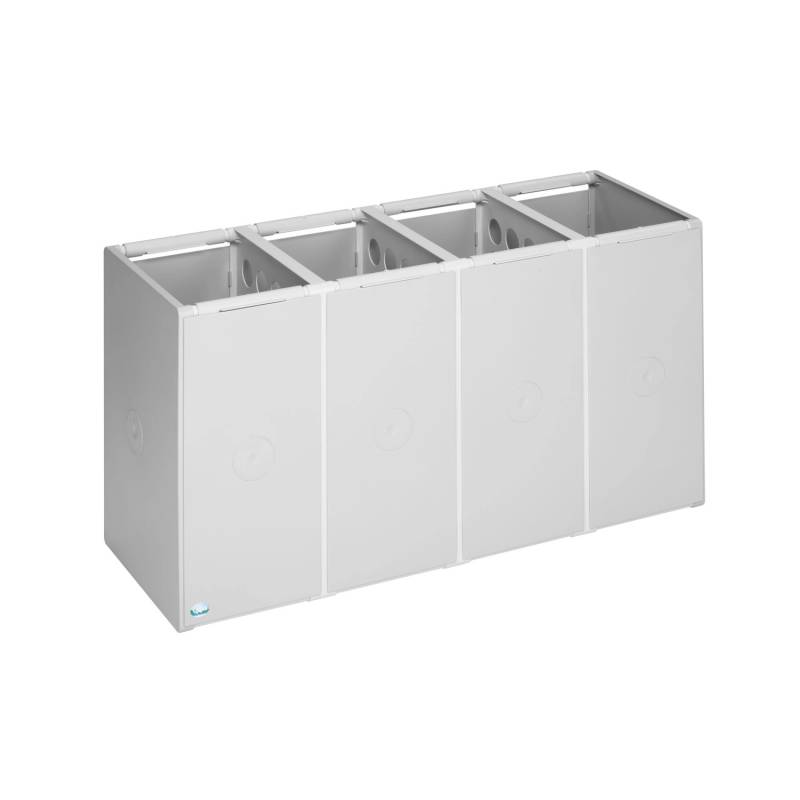 PROREGAL Robustes Abfallbehälter Und Wertstoffsammelsystem 4 Fach Ohne Deckel 40 Liter HxBxT 57 x 101 x 40,5 cm Kunststoff Grau PROREGAL Robustes Abfallbehälter Und Wertstoffsammelsystem 4 Fach Ohne Deckel 40 Liter HxBxT 57 x 101 x 40,5 cm Kunststoff Grau von PROREGAL