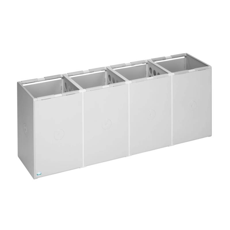 PROREGAL Robustes Abfallbehälter Und Wertstoffsammelsystem 4 Fach Ohne Deckel 60 Liter HxBxT 57 x 141 x 40,5 cm Kunststoff Grau PROREGAL Robustes Abfallbehälter Und Wertstoffsammelsystem 4 Fach Ohne Deckel 60 Liter HxBxT 57 x 141 x 40,5 cm Kunststoff Grau von PROREGAL