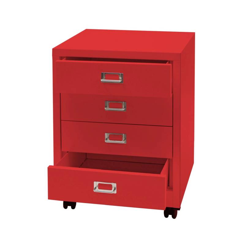 PROREGAL Rollcontainer 55x40x41cm Metall 4 Schubladen Rot PROREGAL Rollcontainer 55x40x41cm Metall 4 Schubladen Rot von PROREGAL