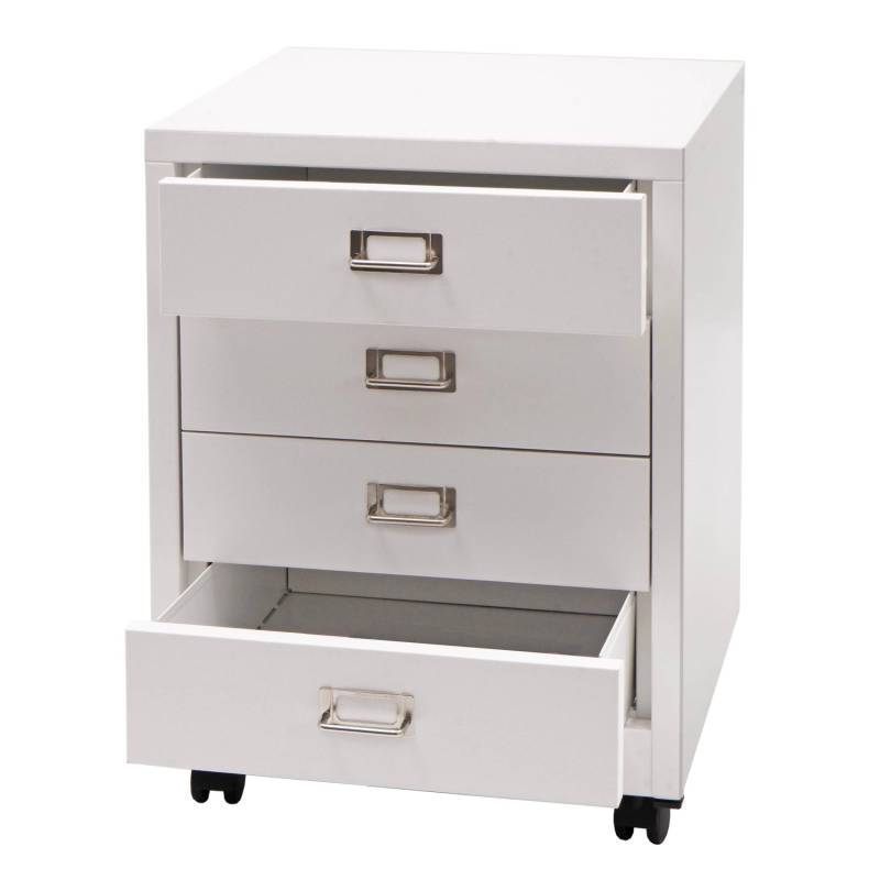 PROREGAL Rollcontainer 55x40x41cm Metall 4 Schubladen Weiß PROREGAL Rollcontainer 55x40x41cm Metall 4 Schubladen Weiß von PROREGAL