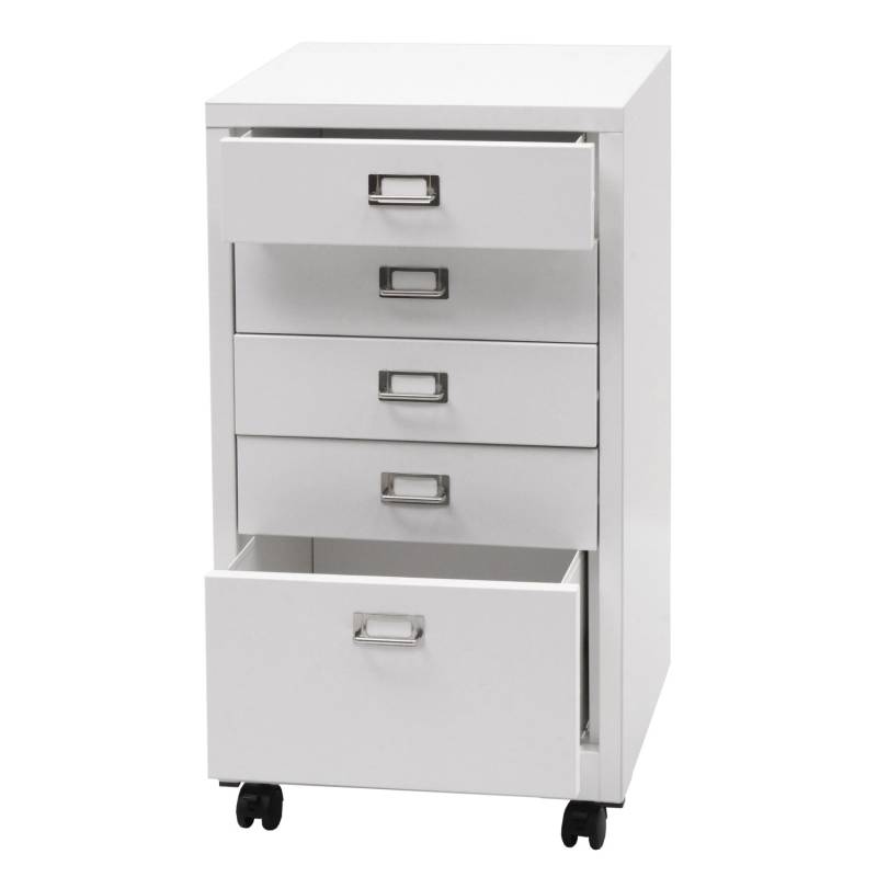 PROREGAL Rollcontainer 75x40x41cm Metall 5 Schubladen Weiß PROREGAL Rollcontainer 75x40x41cm Metall 5 Schubladen Weiß von PROREGAL
