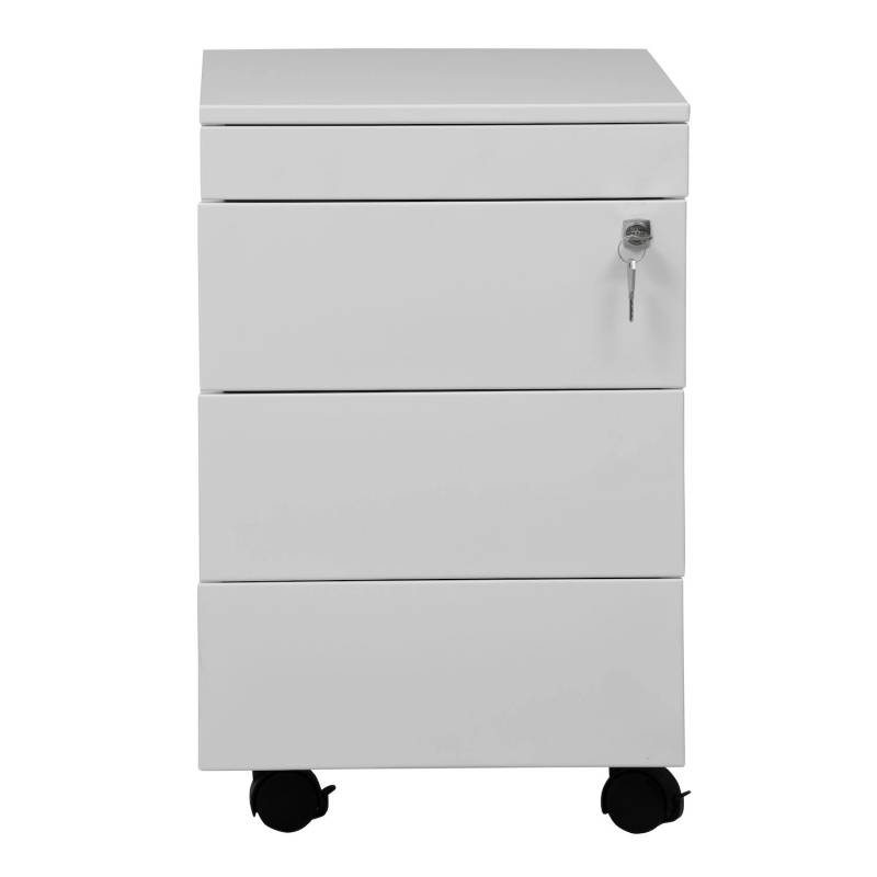PROREGAL Rollcontainer Eagle & Schubladen Seitengriff & Materialfach HxBxT 61 x 40 x 60 cm Metalldeckplatte Weiß von PROREGAL