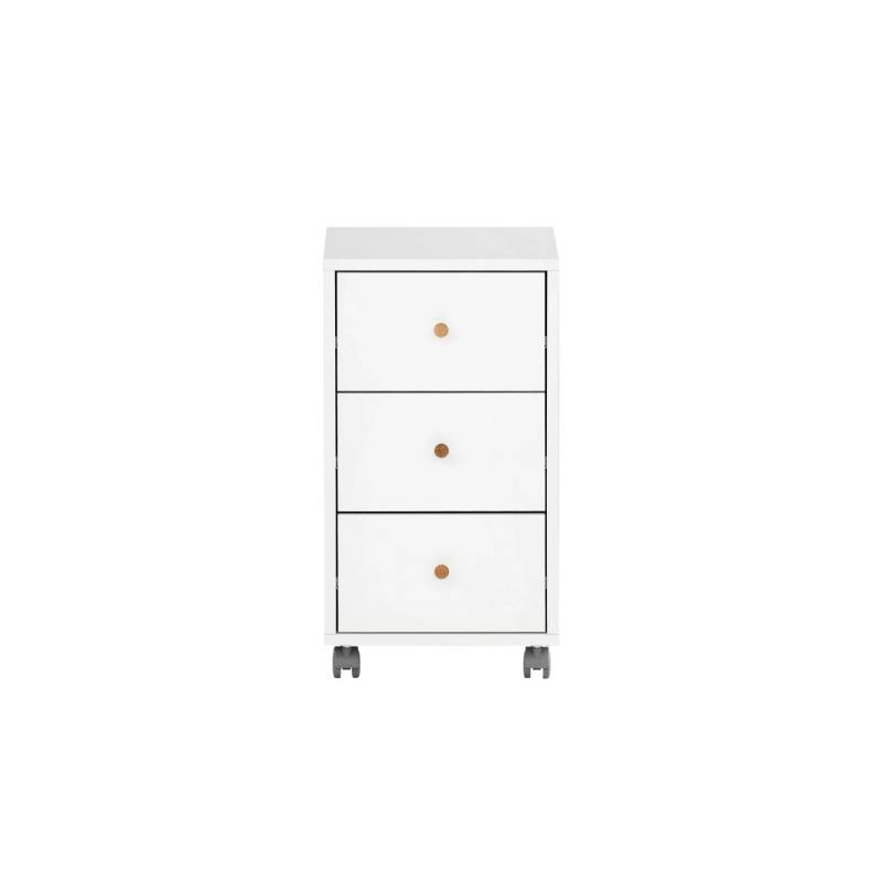 PROREGAL Rollcontainer Jaguar HxBxT 59,7 x 32,6 x 39 cm 3 Schubladen Weiß von PROREGAL