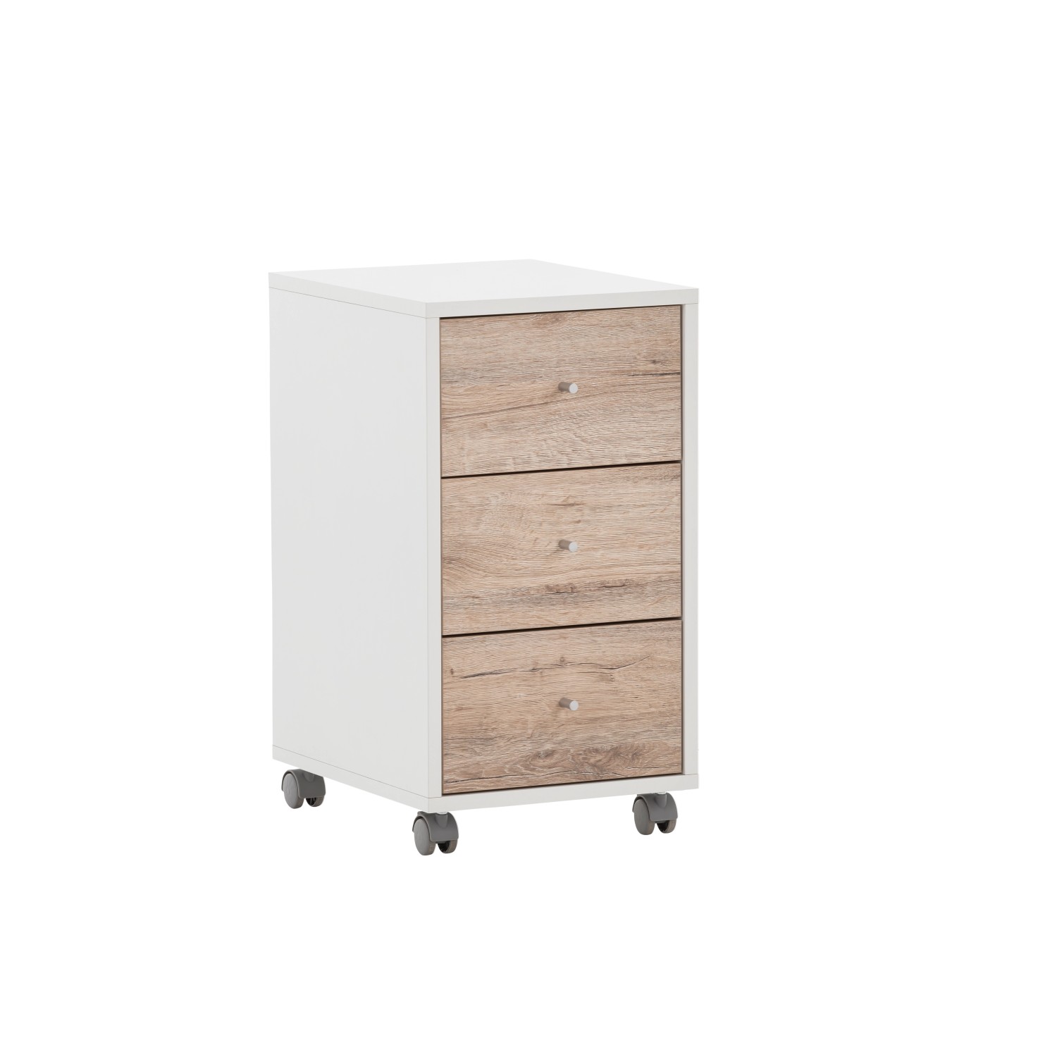 PROREGAL Rollcontainer Pigeon HxBxT 59,7 x 32,6 x 39 cm 3 Schubladen Weiß & Eiche PROREGAL Rollcontainer Pigeon HxBxT 59,7 x 32,6 x 39 cm 3 Schubladen Weiß & Eiche von PROREGAL