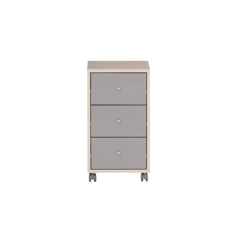 PROREGAL Rollcontainer Pigeon HxBxT 59,7 x 32,6 x 39 cm 3 Schubladen Weiß & Grau von PROREGAL