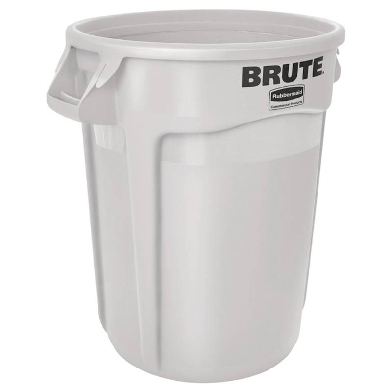 PROREGAL Rubbermaid Brute Runde Mehrzwecktonne Mit Belüftungskanälen 121,1 Liter HxBxT 69,2 x 63,5 x 55,5 cm Aus Widerstandsfähigem Kunststoff Weiß von PROREGAL