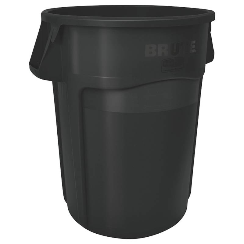 PROREGAL Rubbermaid Brute Runde Mehrzwecktonne Mit Belüftungskanälen 166,5 Liter HxBxT 79,6 x 71,7 x 61,2 cm Aus Kunststoff Schwarz von PROREGAL