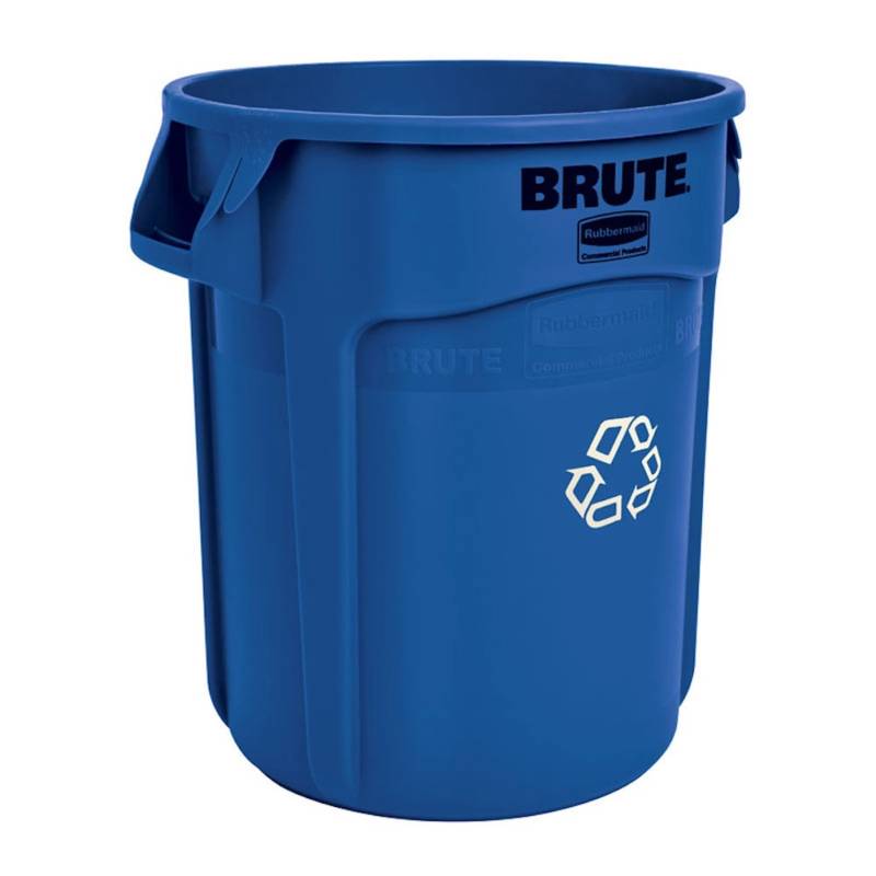 PROREGAL Rubbermaid Brute Runde Mehrzwecktonne Mit Belüftungskanälen 75,7 Liter HxØ 58,1 x 49,5 cm Aus Kunststoff Blau Mit Recyclingsymbol von PROREGAL