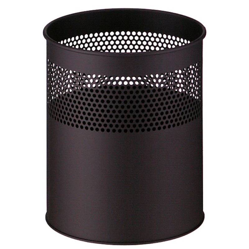 PROREGAL Runder Halbperforierter Papierkorb Aus Metall 15 Liter HxØ 32 x 26 cm Schwarz von PROREGAL