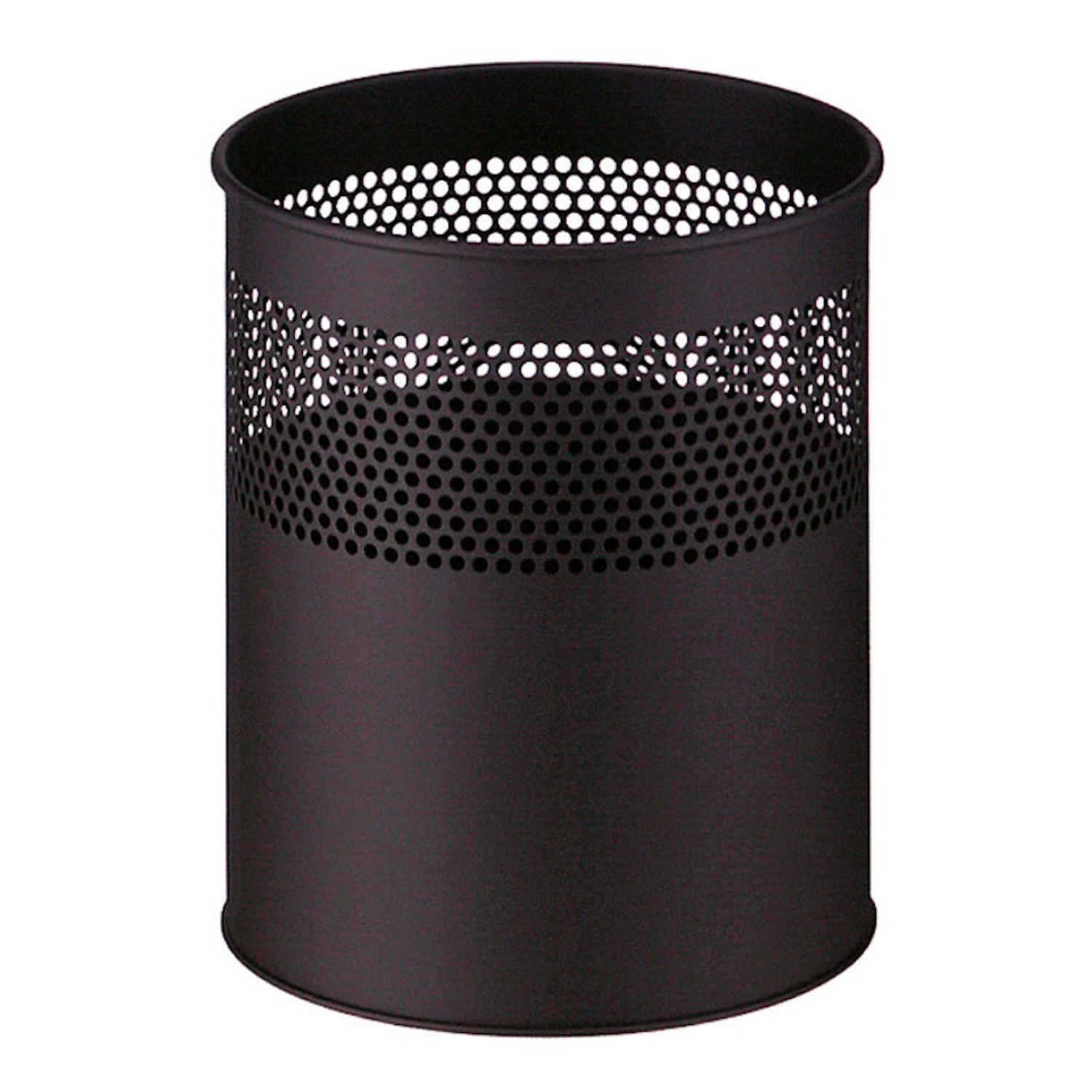 PROREGAL Runder Halbperforierter Papierkorb Aus Metall 30 Liter HxØ 40,5 x 31 cm Schwarz von PROREGAL