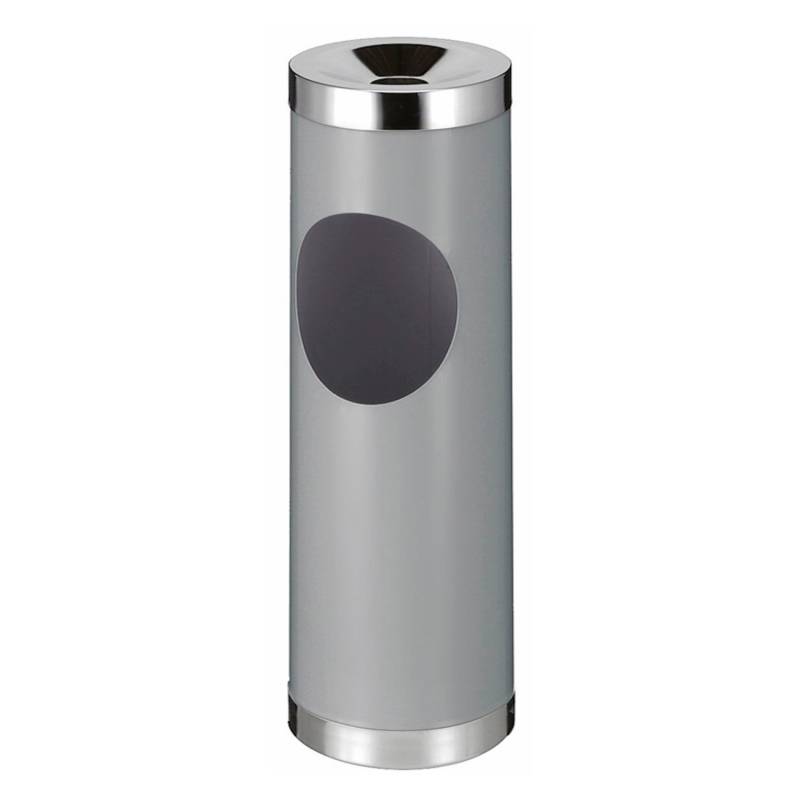 PROREGAL Runder Metall Kombiascher Mit Ovaler Einwurfsöffnung 30 Liter HxØ 72 x 24 cm Grau von PROREGAL