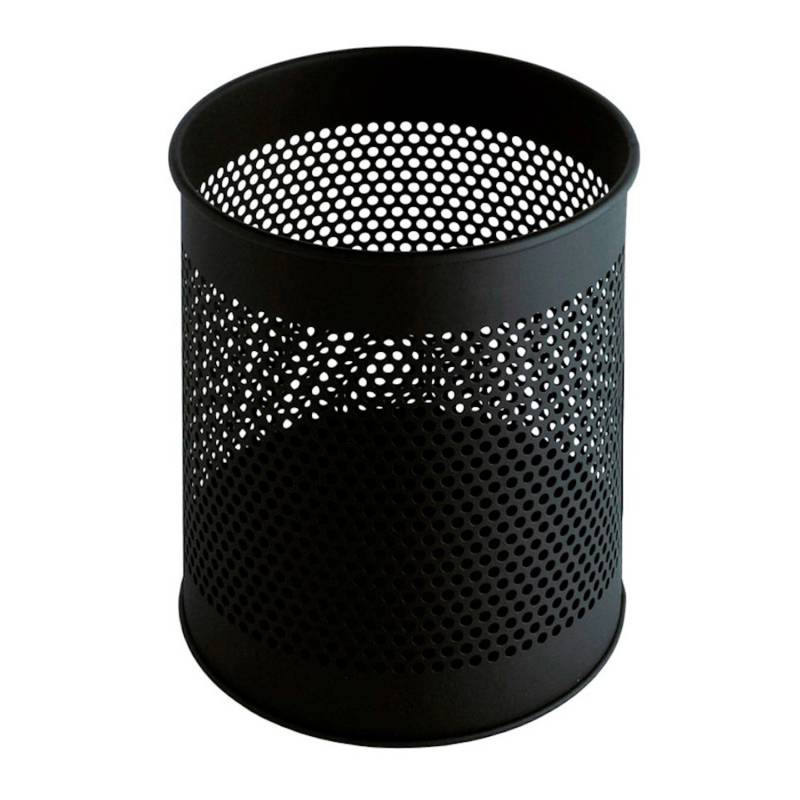 PROREGAL Runder Perforierter Papierkorb Aus Metall 15 Liter HxØ 32 x 26 cm Schwarz von PROREGAL