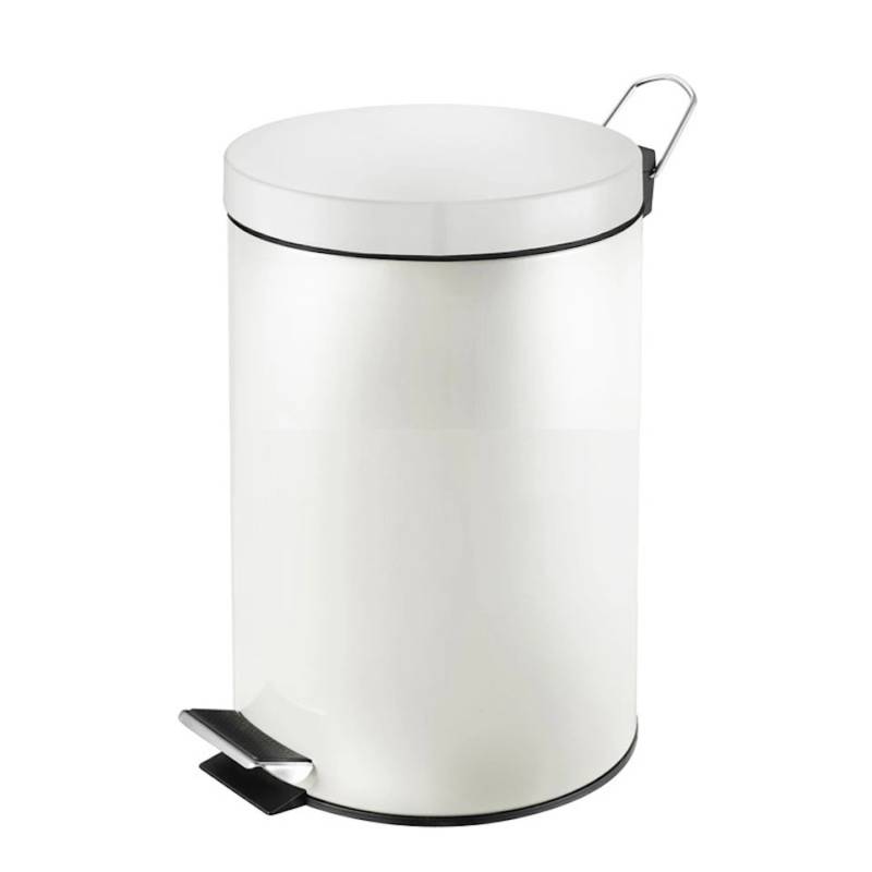 PROREGAL Runder Tretabfallsammler Mit Herausnehmbaren Kunststoff Inneneimer 20 Liter Höhe 44,5 cm Weiß von PROREGAL