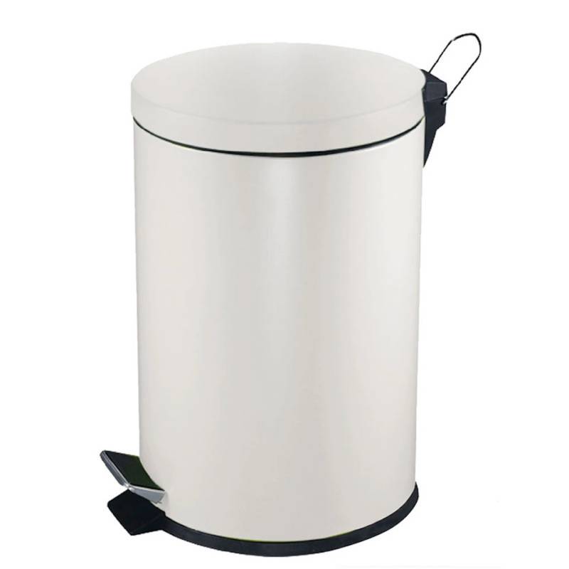 PROREGAL Runder Tretabfallsammler Mit Herausnehmbaren Kunststoff Inneneimer 5 Liter HxBxT 28,4 x 24,5 x 20 cm Weiß von PROREGAL