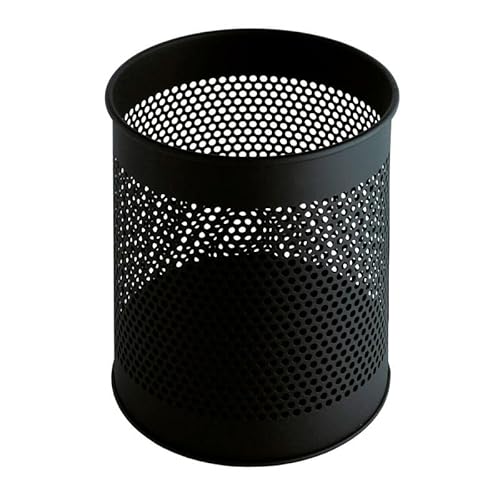 PROREGAL Runder perforierter Papierkorb aus Metall | 15 Liter, HxØ 32x26cm | Schwarz von PROREGAL