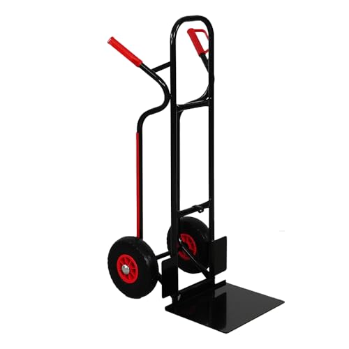 PROREGAL Sackkarre Ragnar mit XXL klappbarer Schaufel | HxBxT 117x60x60cm | Tragkraft 250kg | Pannensichere Räder | Stahlrahmen | Schwarz | Transportkarre Staplerkarre klappbar von PROREGAL