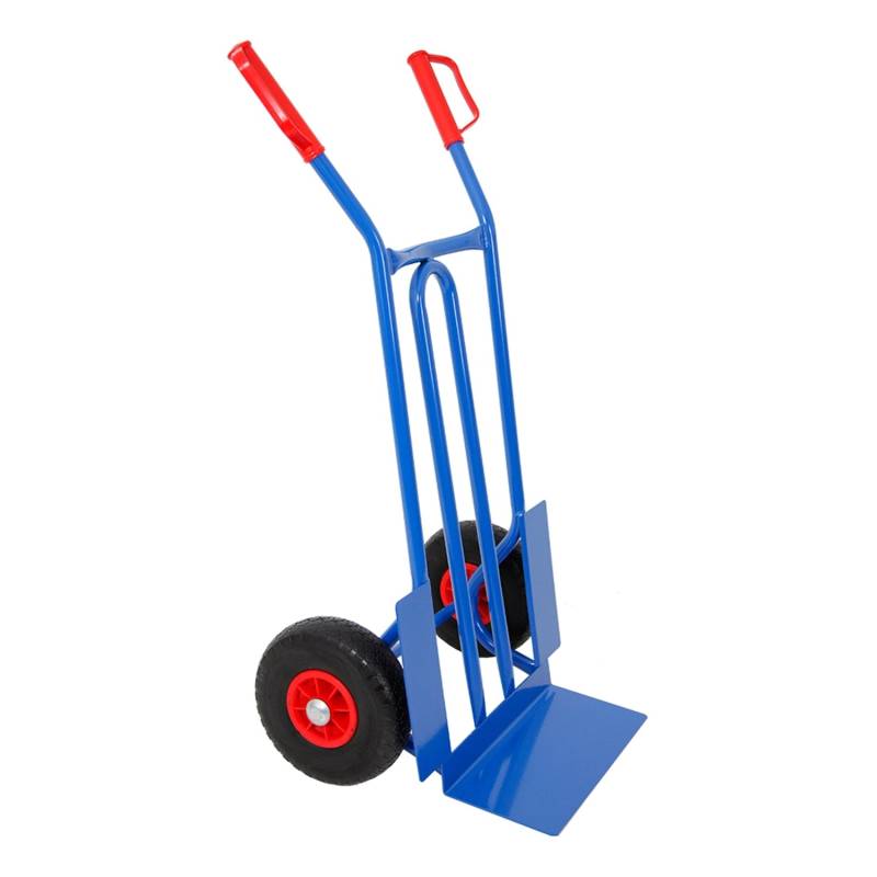 PROREGAL Sackkarre Rhino XL Schaufel HxBxT 104 x 60 x 50 cm Tragkraft 250kg Pannensichere Räder Blau von PROREGAL