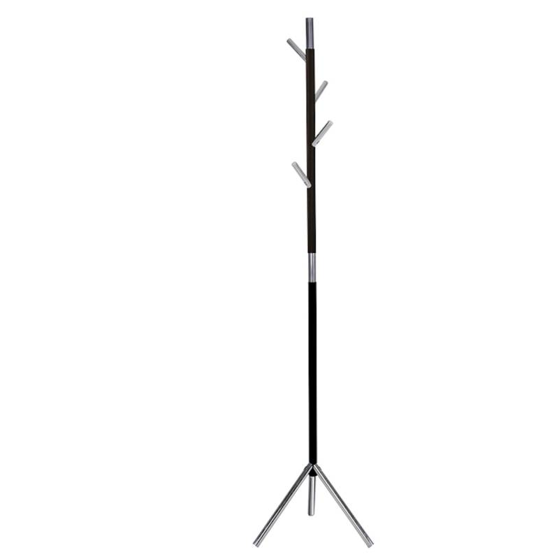 PROREGAL Schicker Minimalistischer Garderobenständer Mit 4 Aluminiumhaken Höhe 180 cm Schwarz & Haken Verchromt von PROREGAL