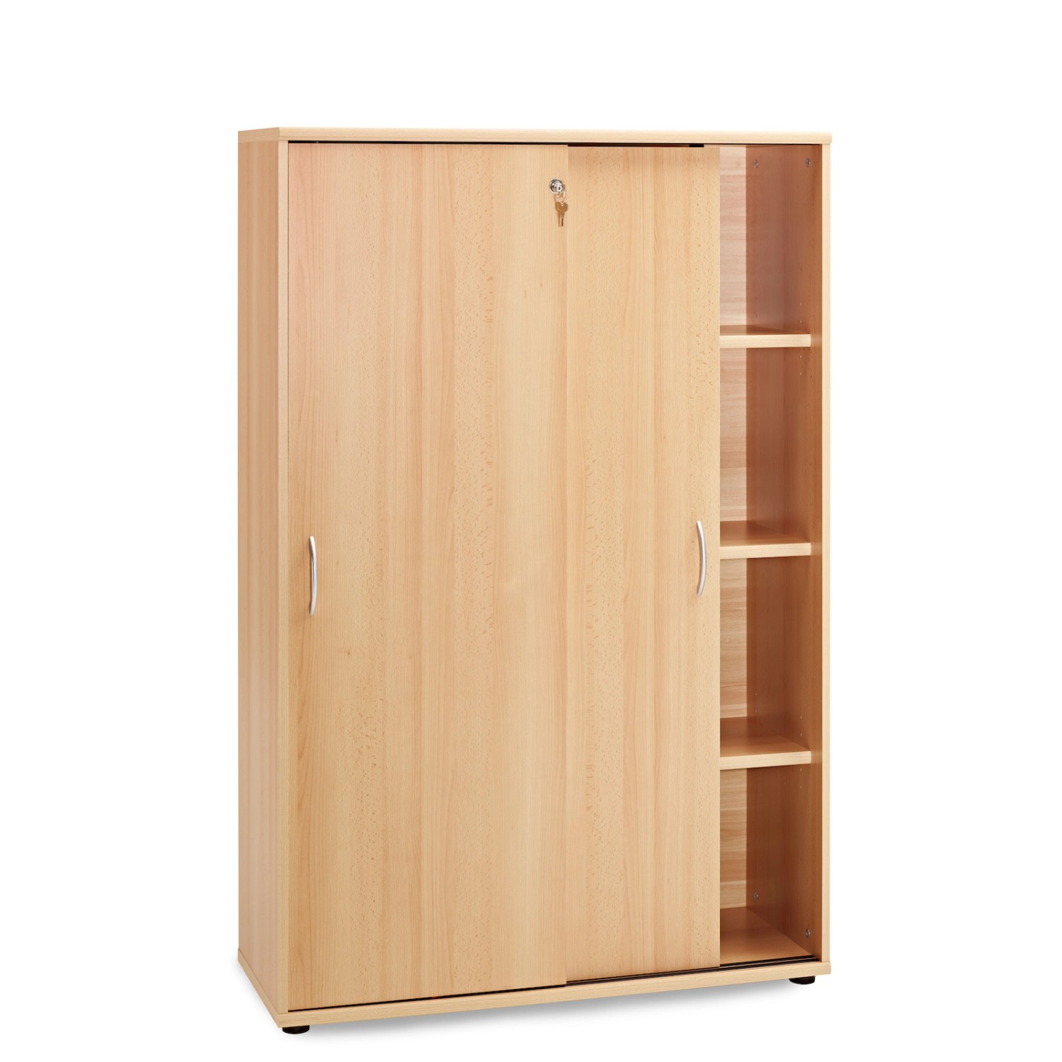 PROREGAL Schiebetürenschrank Lion Large HxBxT 153 x 100 x 40 cm 4 Fächern Buche von PROREGAL