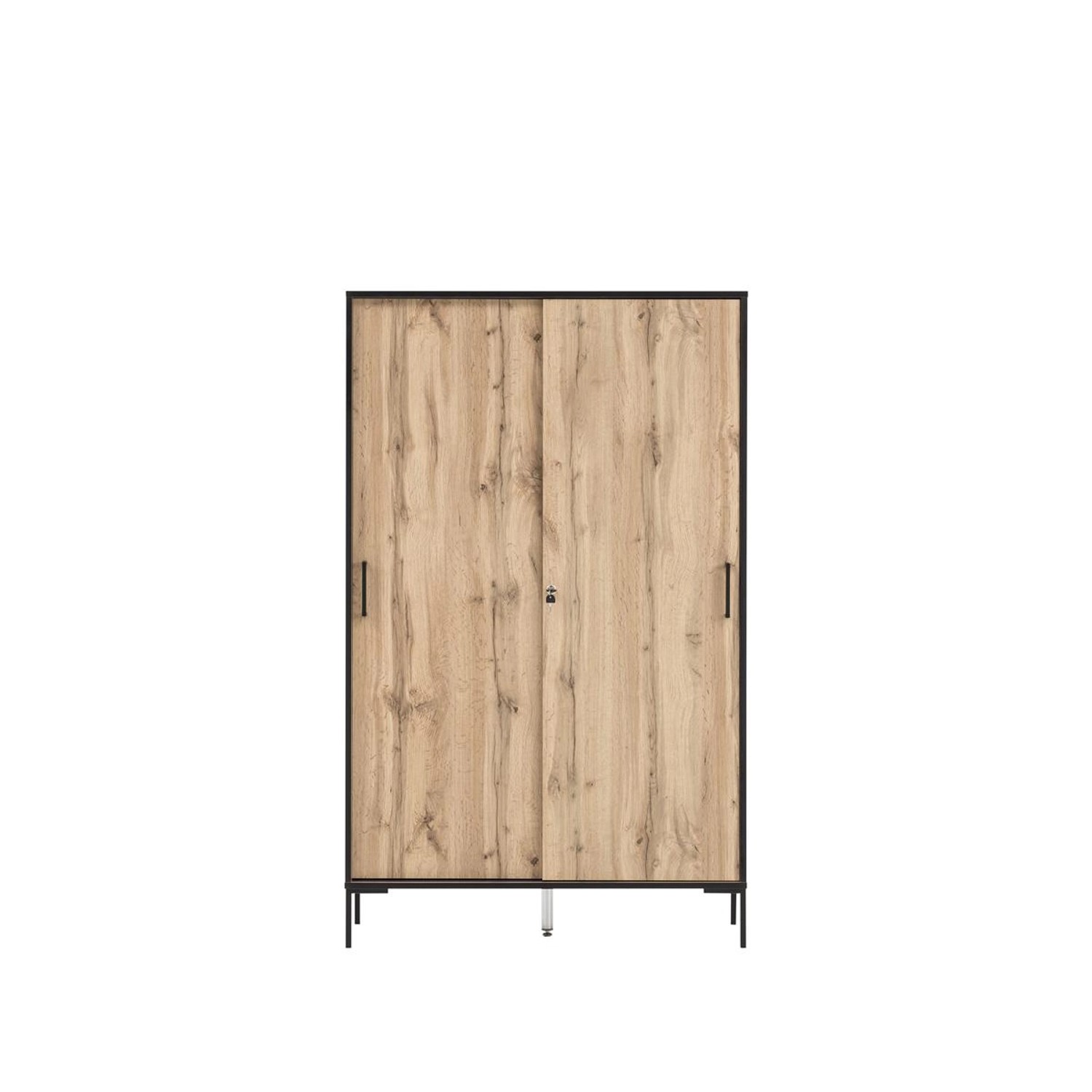 PROREGAL Schiebetürenschrank Panda Tall HxBxT 165 x 100 x 41 cm 4 Fächern & 2 Schiebetüren Eiche von PROREGAL