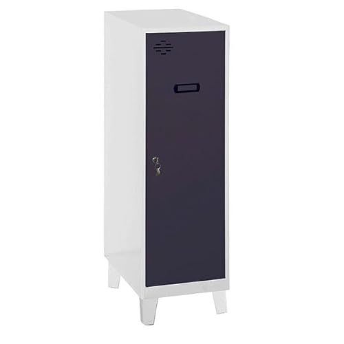 PROREGAL Schließfachschrank AMEGO | HxBxT 101,5x30x50cm | 1x Fachboden | Mit Standfüße | Anthrazit-Weiß | Spind Schließfach Garderobe von PROREGAL