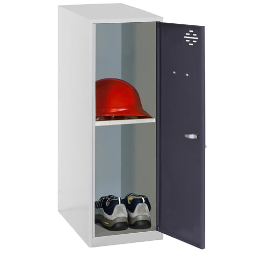 PROREGAL Schließfachschrank AMEGO | HxBxT 91,5x30x50cm | 1x Fachboden | Ohne Standfüße | Anthrazit-Grau | Spind Schließfach Garderobe von PROREGAL