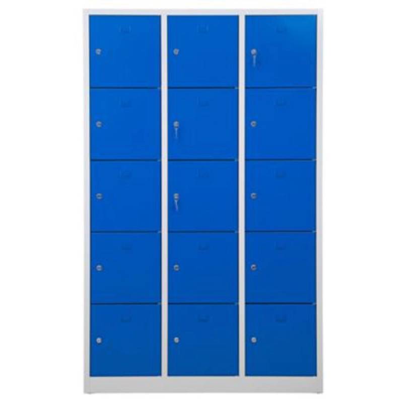 PROREGAL Schließfachschrank Falcon Large HxBxT 190 x 119 x 45 cm Zylinderschloss Grau-Blau von PROREGAL