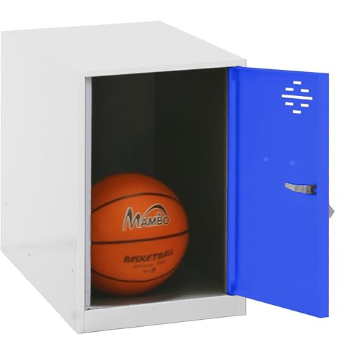 PROREGAL Schließfachwürfel AMEGO | HxBxT 47,5x30x50cm | Ohne Standfüße | Blau-Weiß | Spind Schließfach Garderobe von PROREGAL