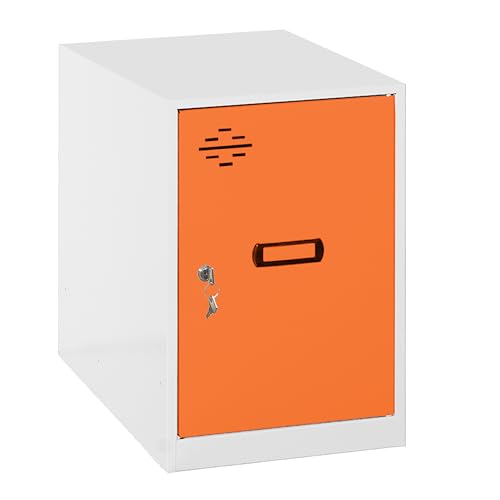 PROREGAL Schließfachwürfel AMEGO | HxBxT 47,5x30x50cm | Ohne Standfüße | Orange-Weiß | Spind Schließfach Garderobe von PROREGAL