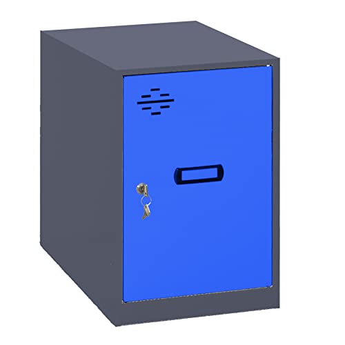 PROREGAL Schließfachwürfel AMEGO | HxBxT 47,5x40x50cm | Ohne Standfüße | Blau-Anthrazit | Spind Schließfach Garderobe von PROREGAL