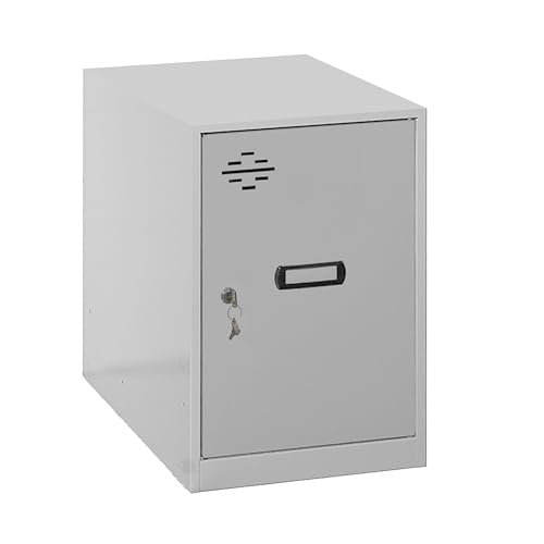 PROREGAL Schließfachwürfel AMEGO | HxBxT 47,5x40x50cm | Ohne Standfüße | Grau-Grau | Spind Schließfach Garderobe von PROREGAL