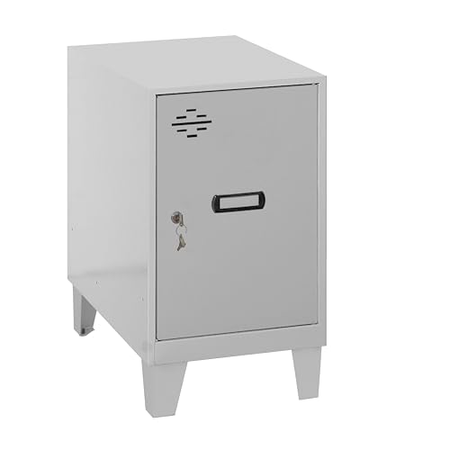 PROREGAL Schließfachwürfel AMEGO | HxBxT 57,5x30x50cm | Mit Standfüße | Grau-Grau | Spind Schließfach Garderobe von PROREGAL