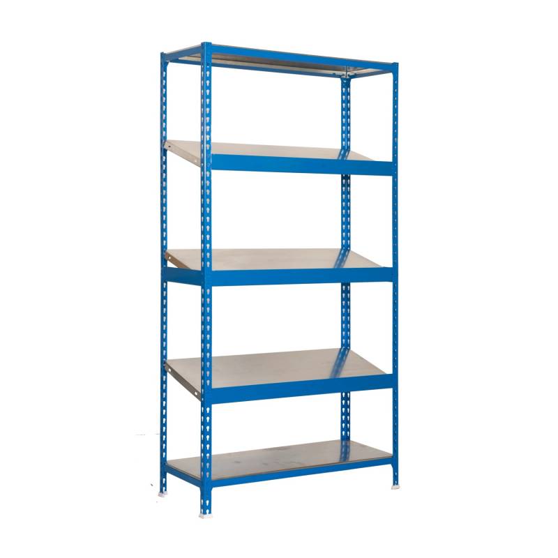 PROREGAL Schrägbodenregal Dowa Stecksystem HxBxT 200 x 100 x 50 cm Fachlast 200 kg Blau von PROREGAL