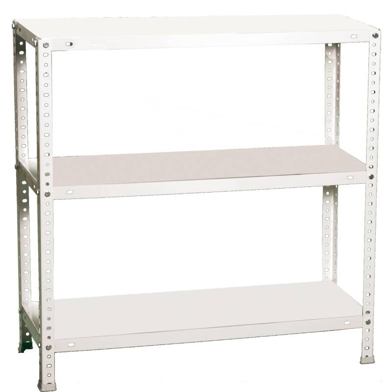 PROREGAL Schraubregal Panda Small HxBxT 100 x 80 x 40 cm Fachlast 100 kg Weiß von PROREGAL