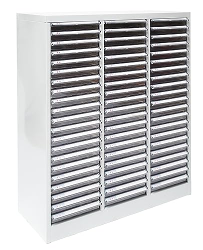 PROREGAL Schubladencontainer Kobra mit 63 transparenten PVC-Schubladen | HxBxT 88x80x35cm | Lichtgrau | Schubladenschrank Schubladenbox PROREGAL Schubladencontainer Kobra mit 63 transparenten PVC-Schubladen | HxBxT 88x80x35cm | Lichtgrau | Schubladenschrank Schubladenbox von PROREGAL