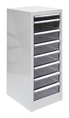 PROREGAL Schubladencontainer Kobra mit 8 transparenten PVC-Schubladen | HxBxT 74x28x34cm | Lichtgrau | Schubladenschrank Schubladenbox PROREGAL Schubladencontainer Kobra mit 8 transparenten PVC-Schubladen | HxBxT 74x28x34cm | Lichtgrau | Schubladenschrank Schubladenbox von PROREGAL