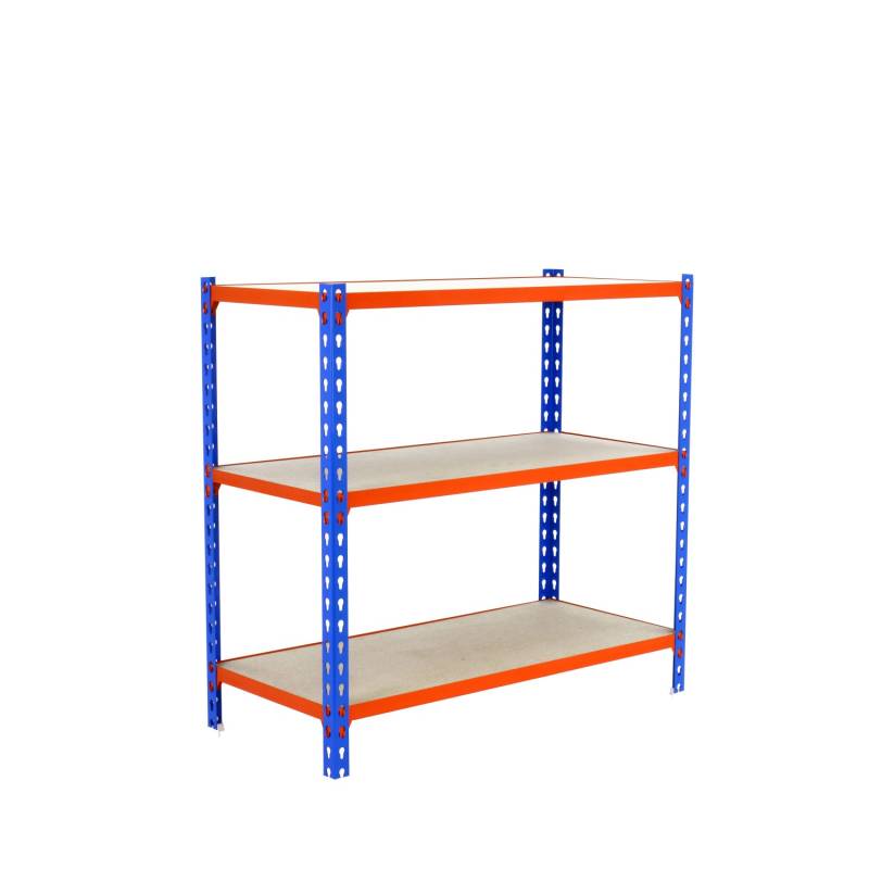 PROREGAL Schwerlastregal Baby Muli HxBxT 90 x 120 x 40 cm 3 Fachböden Fachlast 200 kg Blau-Orange von PROREGAL