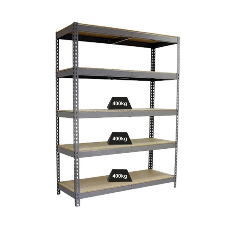 PROREGAL Schwerlastregal Big Wood Yeti Five HxBxT 200 x 120 x 60 cm Fachlast 400 kg Grau von PROREGAL