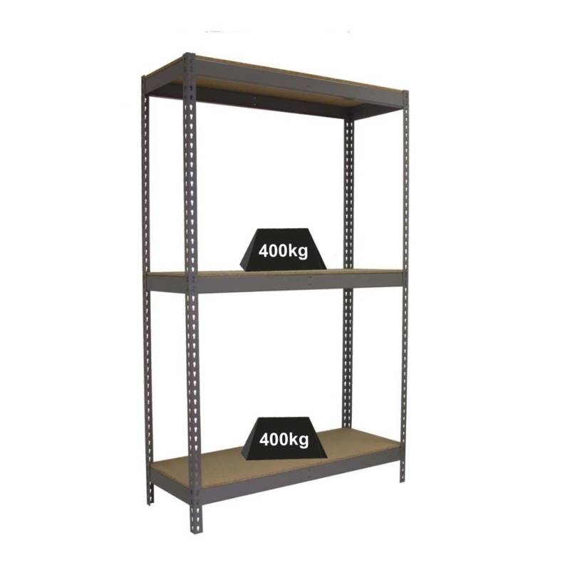 PROREGAL Schwerlastregal Big Wood Yeti Three HxBxT 200 x 180 x 45 cm Fachlast 400 kg Grau von PROREGAL